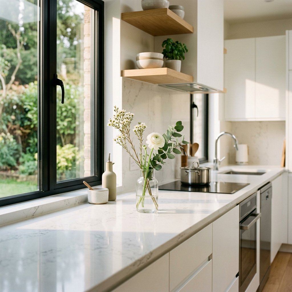 Clean modern kitchen counter